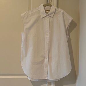 Banana Republic White Sleeveless Button-Up Shirt